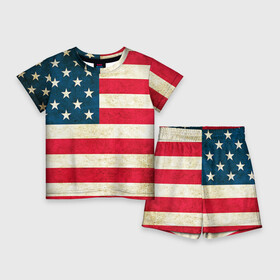 Детский костюм с шортами 3D с принтом США в Санкт-Петербурге,  |  | country | usa | америка | государство | соединённые штаты америки | страна | флаг | флаги | штаты
