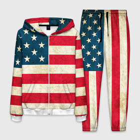 Мужской костюм 3D с принтом США в Санкт-Петербурге, 100% полиэстер | Манжеты и пояс оформлены тканевой резинкой, двухслойный капюшон со шнурком для регулировки, карманы спереди | country | usa | америка | государство | соединённые штаты америки | страна | флаг | флаги | штаты