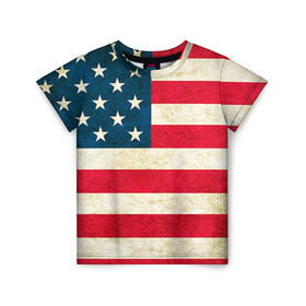 Детская футболка 3D с принтом США в Санкт-Петербурге, 100% гипоаллергенный полиэфир | прямой крой, круглый вырез горловины, длина до линии бедер, чуть спущенное плечо, ткань немного тянется | country | usa | америка | государство | соединённые штаты америки | страна | флаг | флаги | штаты