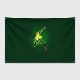 Флаг-баннер с принтом Usain Bolt в Санкт-Петербурге, 100% полиэстер | размер 67 х 109 см, плотность ткани — 95 г/м2; по краям флага есть четыре люверса для крепления | атлетика | без | болт | легкая | спорт | усейн