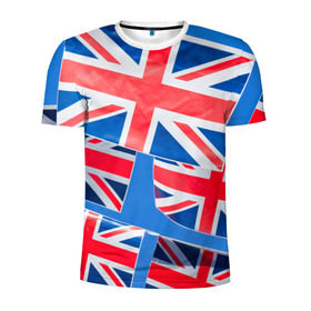 Мужская футболка 3D спортивная с принтом Британские флаги в Санкт-Петербурге, 100% полиэстер с улучшенными характеристиками | приталенный силуэт, круглая горловина, широкие плечи, сужается к линии бедра | англия | британия | великобритания