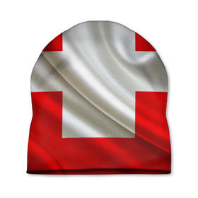 Шапка 3D с принтом Швейцария в Санкт-Петербурге, 100% полиэстер | универсальный размер, печать по всей поверхности изделия | альпы | гордость | флаг
