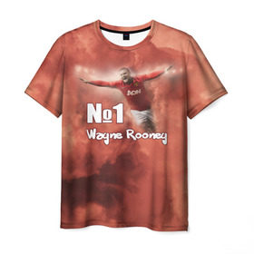 Мужская футболка 3D с принтом Уэйн Руни в Санкт-Петербурге, 100% полиэфир | прямой крой, круглый вырез горловины, длина до линии бедер | wayne rooney | англия | манчестер юнайтед | футбол