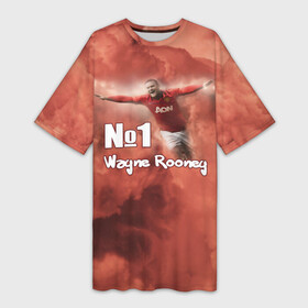 Платье-футболка 3D с принтом Уэйн Руни в Санкт-Петербурге,  |  | wayne rooney | англия | манчестер юнайтед | футбол