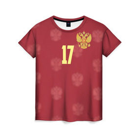 Женская футболка 3D с принтом Олег Шатов в Санкт-Петербурге, 100% полиэфир ( синтетическое хлопкоподобное полотно) | прямой крой, круглый вырез горловины, длина до линии бедер | 17 | shatov | зенит | россии | россия | рф | сборная