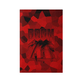 Обложка для паспорта матовая кожа с принтом Doom classic 3 в Санкт-Петербурге, натуральная матовая кожа | размер 19,3 х 13,7 см; прозрачные пластиковые крепления | 
