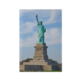 Обложка для паспорта матовая кожа с принтом Статуя свободы в Санкт-Петербурге, натуральная матовая кожа | размер 19,3 х 13,7 см; прозрачные пластиковые крепления | америка | сша