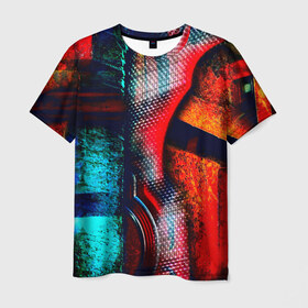 Мужская футболка 3D с принтом Colors в Санкт-Петербурге, 100% полиэфир | прямой крой, круглый вырез горловины, длина до линии бедер | текстура | цветной | яркий