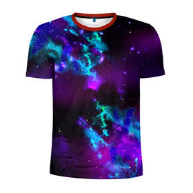 Мужская футболка 3D спортивная с принтом Звездное небо в Санкт-Петербурге, 100% полиэстер с улучшенными характеристиками | приталенный силуэт, круглая горловина, широкие плечи, сужается к линии бедра | Тематика изображения на принте: вселенная | галактика | звезды | планеты | туманность