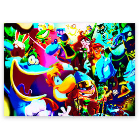 Поздравительная открытка с принтом Rayman в Санкт-Петербурге, 100% бумага | плотность бумаги 280 г/м2, матовая, на обратной стороне линовка и место для марки
 | game | rayman | игры | прикольные