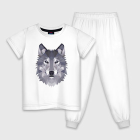 Детская пижама хлопок с принтом Волк в Санкт-Петербурге, 100% хлопок |  брюки и футболка прямого кроя, без карманов, на брюках мягкая резинка на поясе и по низу штанин
 | полигоны