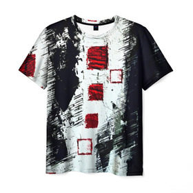 Мужская футболка 3D с принтом Штриховка в Санкт-Петербурге, 100% полиэфир | прямой крой, круглый вырез горловины, длина до линии бедер | абстракция | абстракция красок | брызги | краска | штрихи
