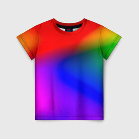 Детская футболка 3D с принтом Радуга в Санкт-Петербурге, 100% гипоаллергенный полиэфир | прямой крой, круглый вырез горловины, длина до линии бедер, чуть спущенное плечо, ткань немного тянется | абстракция | абстракция красок | цветные