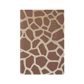 Обложка для паспорта матовая кожа с принтом Жираф в Санкт-Петербурге, натуральная матовая кожа | размер 19,3 х 13,7 см; прозрачные пластиковые крепления | animals | животные | жираф | зверь | полосы