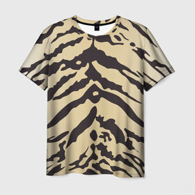Мужская футболка 3D с принтом Тигр в Санкт-Петербурге, 100% полиэфир | прямой крой, круглый вырез горловины, длина до линии бедер | 