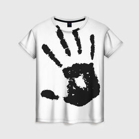 Женская футболка 3D с принтом hand в Санкт-Петербурге, 100% полиэфир ( синтетическое хлопкоподобное полотно) | прямой крой, круглый вырез горловины, длина до линии бедер | hand