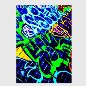 Скетчбук с принтом Надписи в Санкт-Петербурге, 100% бумага
 | 48 листов, плотность листов — 100 г/м2, плотность картонной обложки — 250 г/м2. Листы скреплены сверху удобной пружинной спиралью | буквы | кирпич | рисунок | стена | цветной | яркий