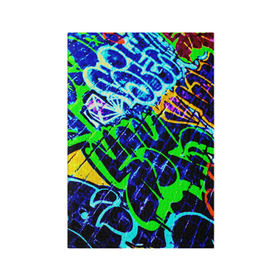 Обложка для паспорта матовая кожа с принтом Надписи в Санкт-Петербурге, натуральная матовая кожа | размер 19,3 х 13,7 см; прозрачные пластиковые крепления | буквы | кирпич | рисунок | стена | цветной | яркий