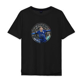 Мужская футболка хлопок Oversize с принтом Leicester Vardy в Санкт-Петербурге, 100% хлопок | свободный крой, круглый ворот, “спинка” длиннее передней части | city | club | football | leicester | lester | апл | лестер | сити
