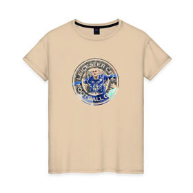 Женская футболка хлопок с принтом Leicester Vardy в Санкт-Петербурге, 100% хлопок | прямой крой, круглый вырез горловины, длина до линии бедер, слегка спущенное плечо | city | club | football | leicester | lester | апл | лестер | сити