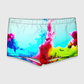 Мужские купальные плавки 3D с принтом Палитра красок в Санкт-Петербурге, Полиэстер 85%, Спандекс 15% |  | абстракция | абстракция красок | брызги | краска | цветные