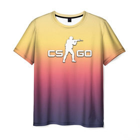 Мужская футболка 3D с принтом Fade cs:go в Санкт-Петербурге, 100% полиэфир | прямой крой, круглый вырез горловины, длина до линии бедер | counter strike | cs go | fade cs go