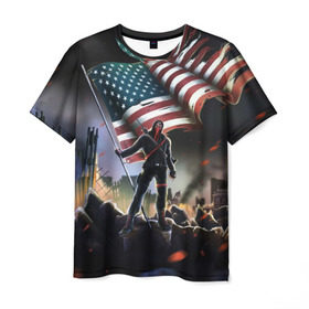Мужская футболка 3D с принтом Homefront: The Revolution в Санкт-Петербурге, 100% полиэфир | прямой крой, круглый вырез горловины, длина до линии бедер | america | homefront | revolution | usa | америка | революция | сша | хоумфронт