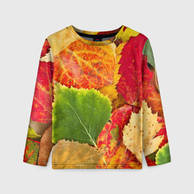 Детский лонгслив 3D с принтом Осень в Санкт-Петербурге, 100% полиэстер | длинные рукава, круглый вырез горловины, полуприлегающий силуэт
 | берёза | дары осени | жёлтый | зелёный | золотой | краски | красный | красота | листва | листья | наряд | оранжевый | осень | осина | покров | природа