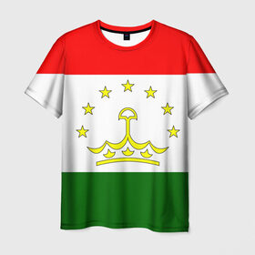 Мужская футболка 3D с принтом Таджикистан в Санкт-Петербурге, 100% полиэфир | прямой крой, круглый вырез горловины, длина до линии бедер | нации | страна | флаг