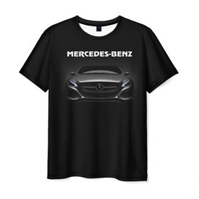 Мужская футболка 3D с принтом Мерседес в Санкт-Петербурге, 100% полиэфир | прямой крой, круглый вырез горловины, длина до линии бедер | mercedes benz | авто | автомобиль | мерседес