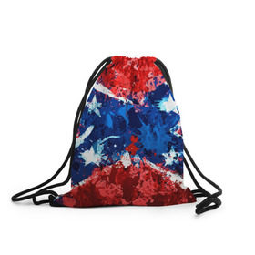 Рюкзак-мешок 3D с принтом Флаг в Санкт-Петербурге, 100% полиэстер | плотность ткани — 200 г/м2, размер — 35 х 45 см; лямки — толстые шнурки, застежка на шнуровке, без карманов и подкладки | Тематика изображения на принте: звезды | конфедерация | краска | красный | флаг