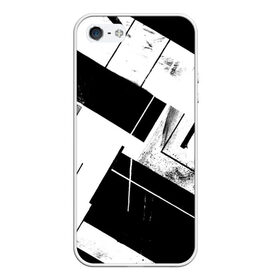 Чехол силиконовый для Телефон Apple iPhone 5/5S с принтом Линии в Санкт-Петербурге, Силикон | Область печати: задняя сторона чехла, без боковых панелей | Тематика изображения на принте: белый | геометрия | черный