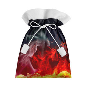Подарочный 3D мешок с принтом Огонь в Санкт-Петербурге, 100% полиэстер | Размер: 29*39 см | fire | красный | пожар | черный
