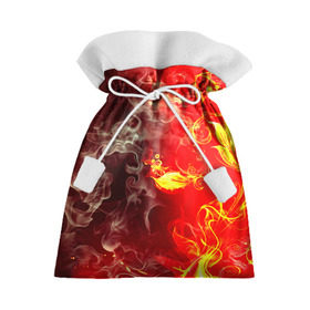 Подарочный 3D мешок с принтом Цветок в огне в Санкт-Петербурге, 100% полиэстер | Размер: 29*39 см | дым | пламя