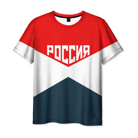 Мужская футболка 3D с принтом Форма в Санкт-Петербурге, 100% полиэфир | прямой крой, круглый вырез горловины, длина до линии бедер | Тематика изображения на принте: 2016 | олимпиада | ретро | россия | сборная | сборная россии | советский союз | ссср