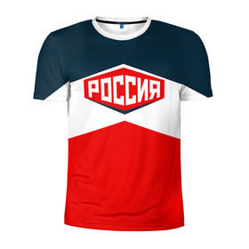 Мужская футболка 3D спортивная с принтом Россия СССР в Санкт-Петербурге, 100% полиэстер с улучшенными характеристиками | приталенный силуэт, круглая горловина, широкие плечи, сужается к линии бедра | 2016 | олимпиада | ретро | россия | сборная | сборная россии | советский союз | ссср