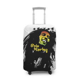 Чехол для чемодана 3D с принтом Bob Marley в Санкт-Петербурге, 86% полиэфир, 14% спандекс | двустороннее нанесение принта, прорези для ручек и колес | bob marley | боб марли | музыка | регги | ямайка