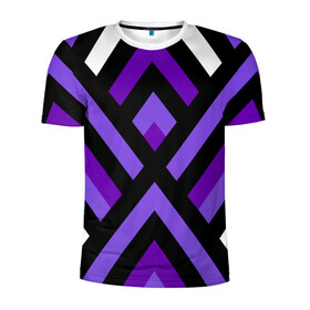 Мужская футболка 3D спортивная с принтом Geomerika в Санкт-Петербурге, 100% полиэстер с улучшенными характеристиками | приталенный силуэт, круглая горловина, широкие плечи, сужается к линии бедра | паттерн | фиолетовый
