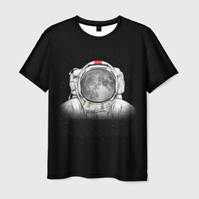 Мужская футболка 3D с принтом Космонавт 1 в Санкт-Петербурге, 100% полиэфир | прямой крой, круглый вырез горловины, длина до линии бедер | astro | moon | space monkey | star | stars | астронавт | звезды | земля | космонавт | космос | луна | скафандр