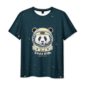 Мужская футболка 3D с принтом Космонавт 8 в Санкт-Петербурге, 100% полиэфир | прямой крой, круглый вырез горловины, длина до линии бедер | astro | moon | space monkey | star | stars | астронавт | животные | звезды | земля | космонавт | космос | луна | скафандр