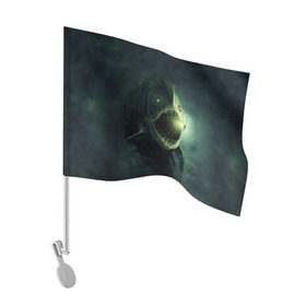 Флаг для автомобиля с принтом Рыба удильщик в Санкт-Петербурге, 100% полиэстер | Размер: 30*21 см | рыбалка