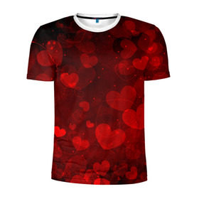 Мужская футболка 3D спортивная с принтом Сердечко в Санкт-Петербурге, 100% полиэстер с улучшенными характеристиками | приталенный силуэт, круглая горловина, широкие плечи, сужается к линии бедра | 14 февраля | красная | любовь | сердце
