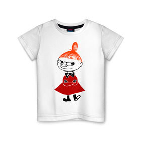 Детская футболка хлопок с принтом Малышка Мю в Санкт-Петербурге, 100% хлопок | круглый вырез горловины, полуприлегающий силуэт, длина до линии бедер | муми тролль