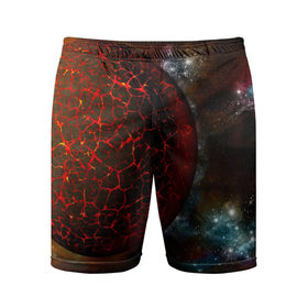 Мужские шорты 3D спортивные с принтом Вселенная в Санкт-Петербурге,  |  | взрыв | вселенная | гравитация | космос | лава | планета