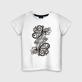 Детская футболка хлопок с принтом концепт Бабочка в Санкт-Петербурге, 100% хлопок | круглый вырез горловины, полуприлегающий силуэт, длина до линии бедер | Тематика изображения на принте: бабочка | кружево | узор | цветы