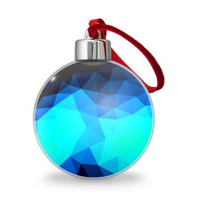 Ёлочный шар с принтом Polygon в Санкт-Петербурге, Пластик | Диаметр: 77 мм | полигоны | синий