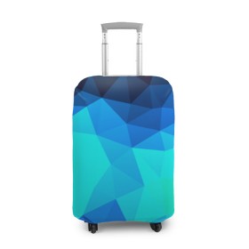 Чехол для чемодана 3D с принтом Polygon в Санкт-Петербурге, 86% полиэфир, 14% спандекс | двустороннее нанесение принта, прорези для ручек и колес | полигоны | синий