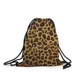 Рюкзак-мешок 3D с принтом Окрас леопарда в Санкт-Петербурге, 100% полиэстер | плотность ткани — 200 г/м2, размер — 35 х 45 см; лямки — толстые шнурки, застежка на шнуровке, без карманов и подкладки | Тематика изображения на принте: арт | животные | леопард | окрас
