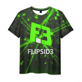 Мужская футболка 3D с принтом flipsid3 1 в Санкт-Петербурге, 100% полиэфир | прямой крой, круглый вырез горловины, длина до линии бедер | flipsid