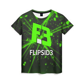 Женская футболка 3D с принтом flipsid3 1 в Санкт-Петербурге, 100% полиэфир ( синтетическое хлопкоподобное полотно) | прямой крой, круглый вырез горловины, длина до линии бедер | flipsid